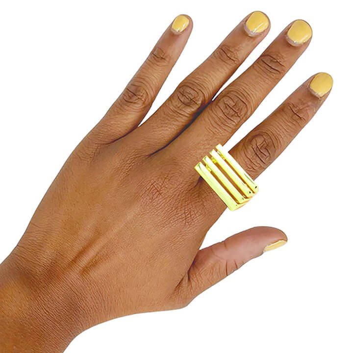 Leah Yellow Plated Stacked Ring