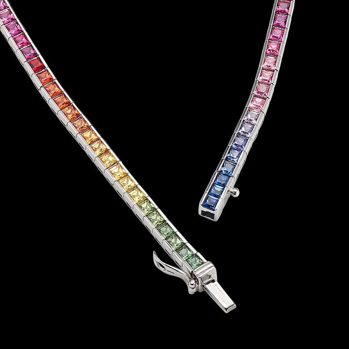 princess-cut-rainbow-sapphire-tennis-bracelet