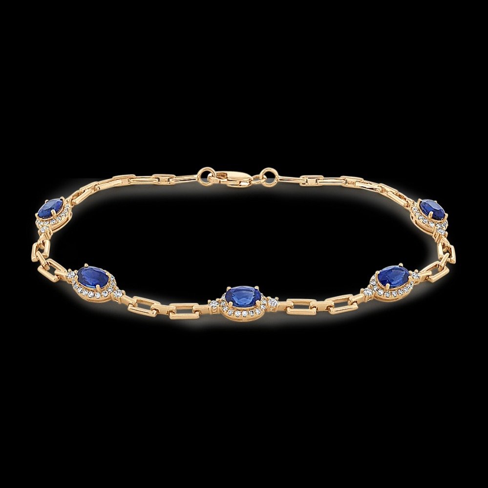 traditional-blue-sapphire-and-diamond-link-bracelet