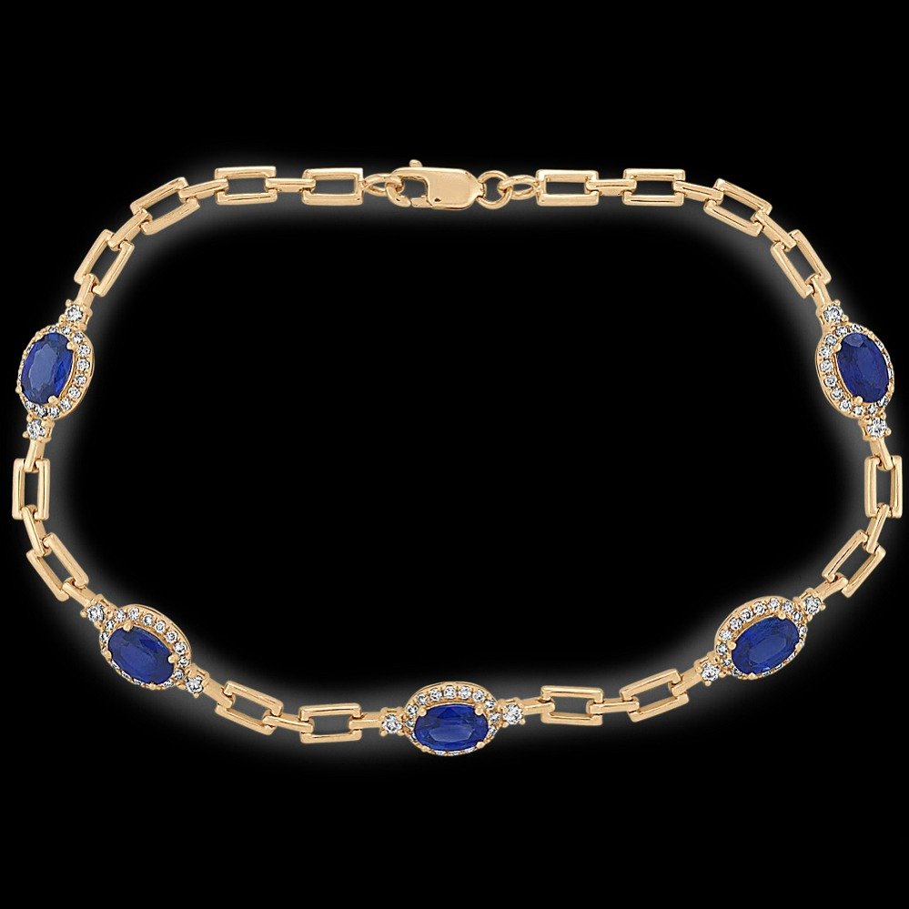 traditional-blue-sapphire-and-diamond-link-bracelet