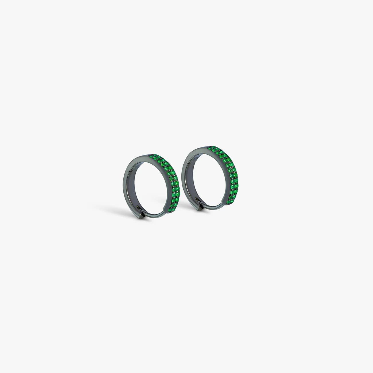 emerald-hoop-earrings-in-black-rhodium-silver