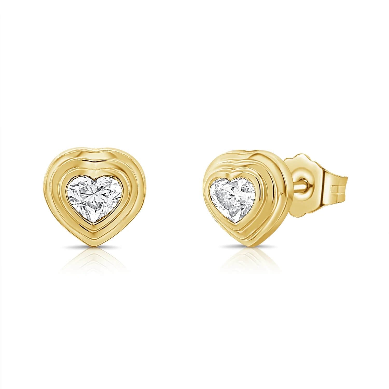 gold-heart-fluted-diamond-earring-studs