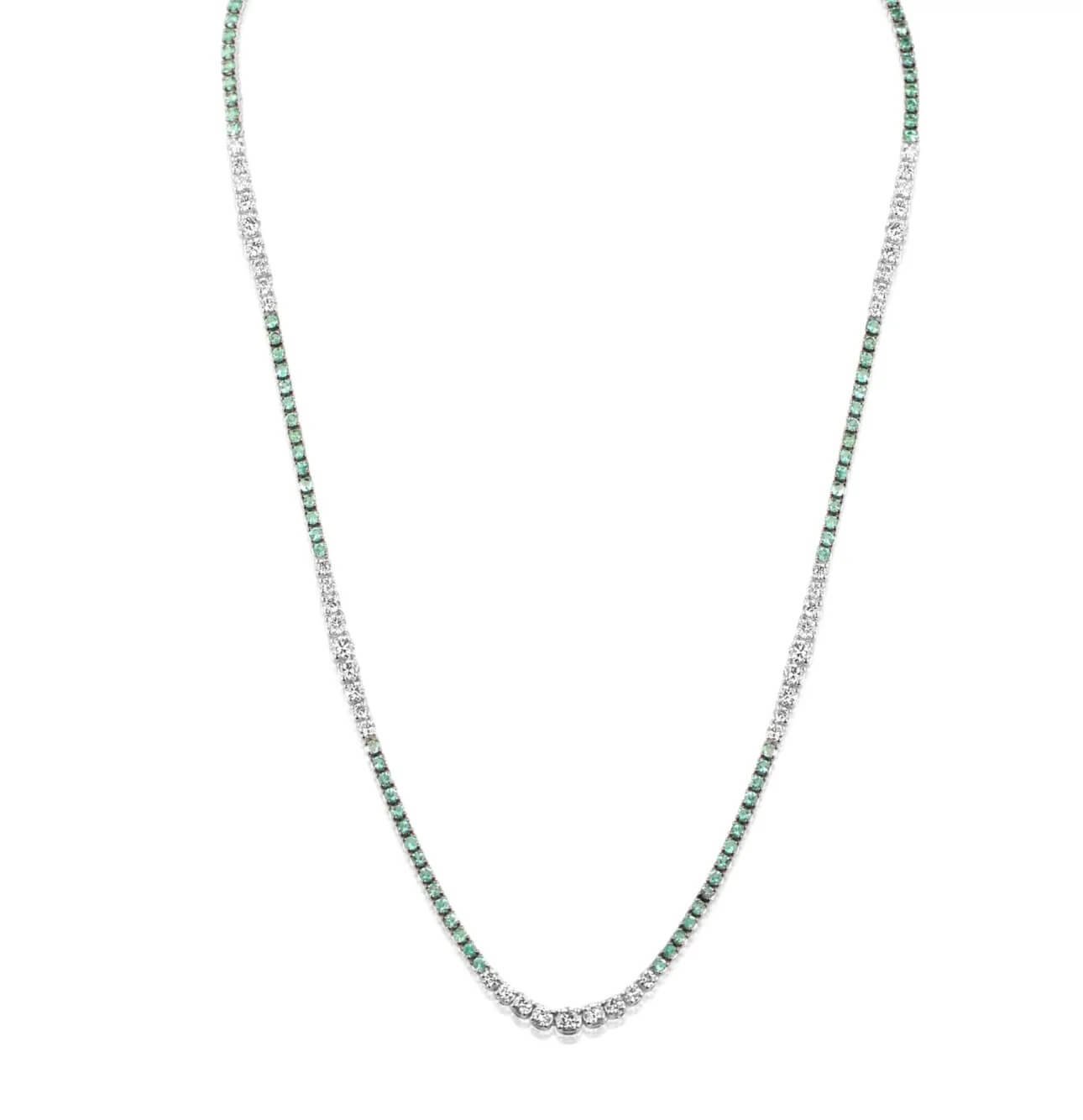 gold-diamond-emerald-tennis-necklace