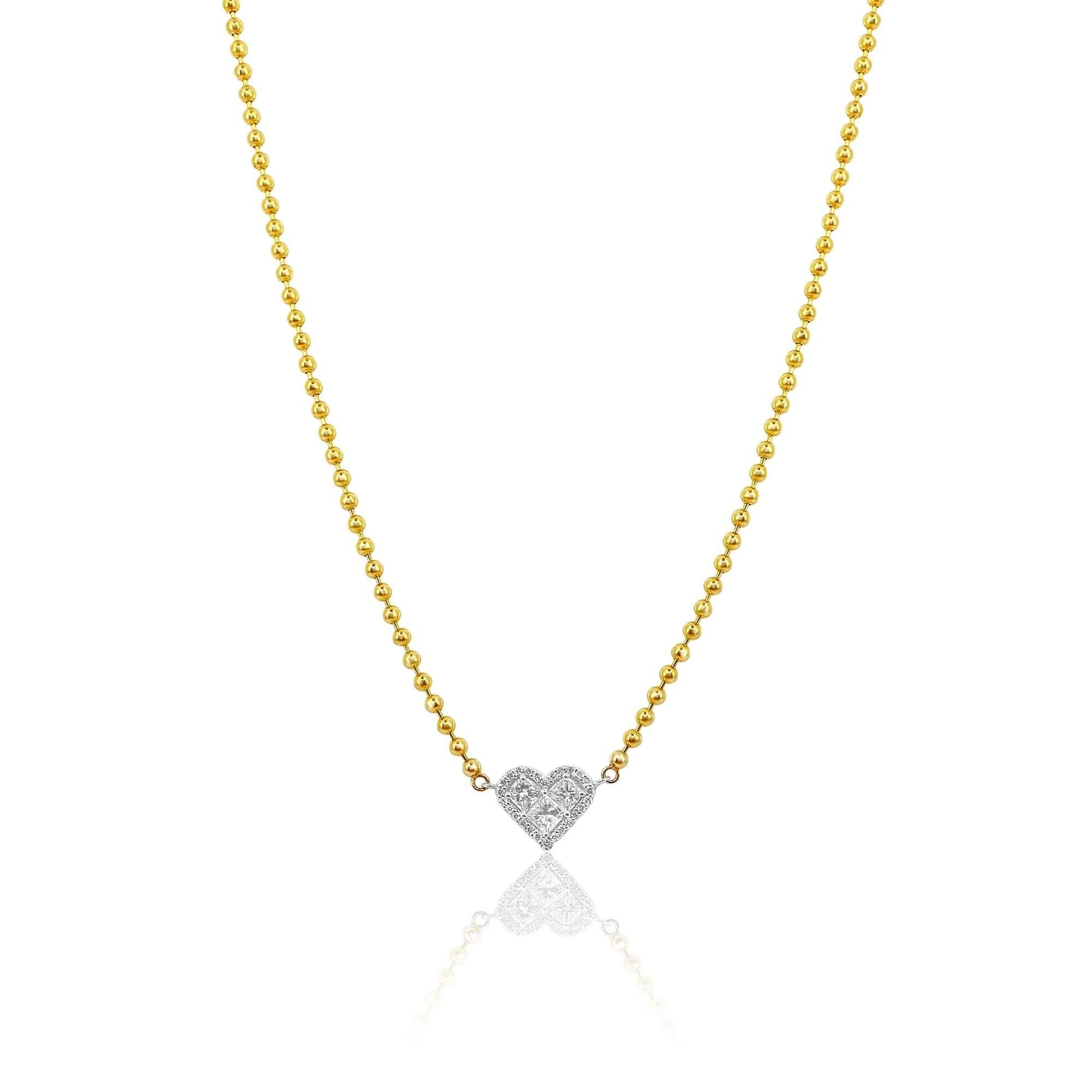 gold-diamond-heart-ball-chain-necklace