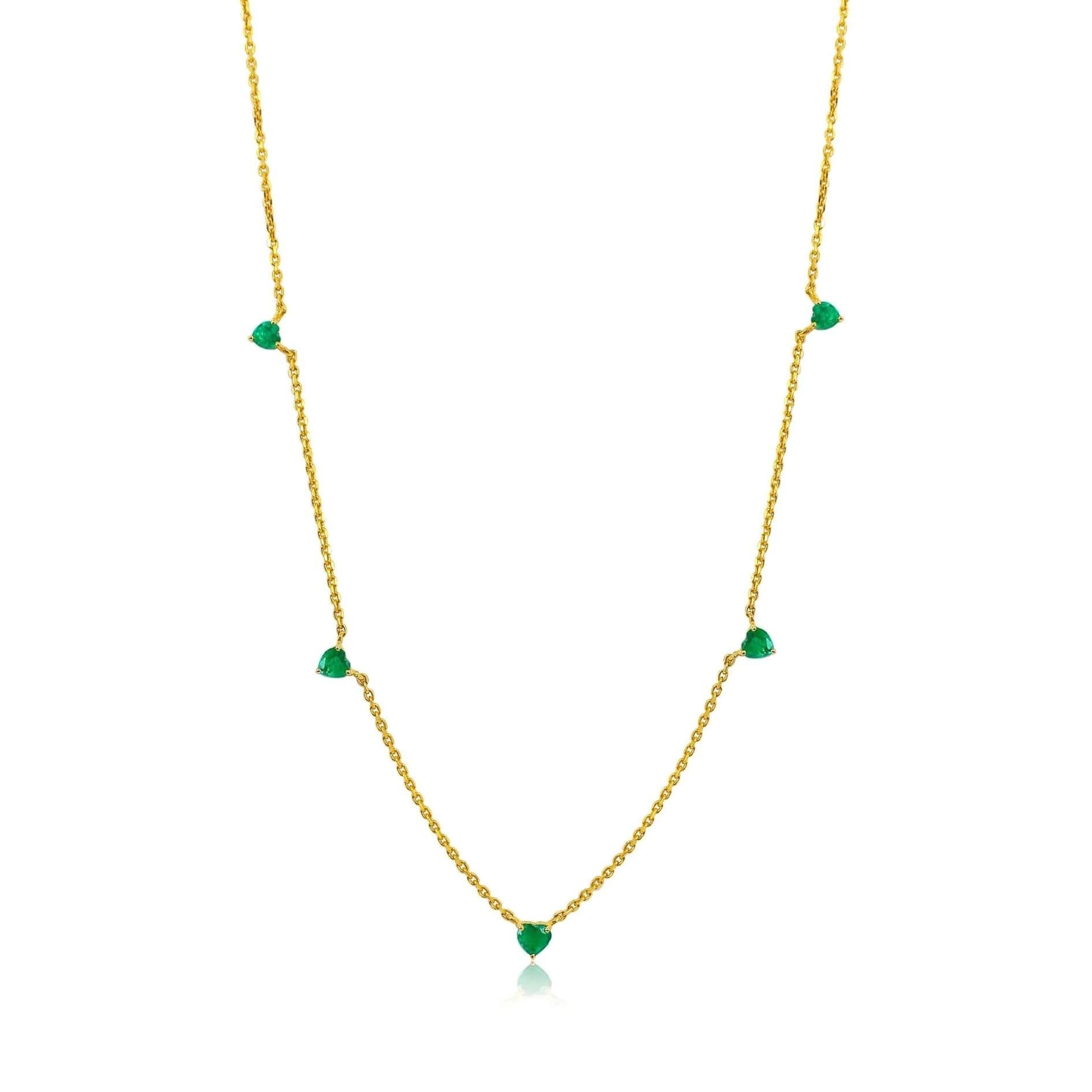 gold-emerald-five-heart-necklace