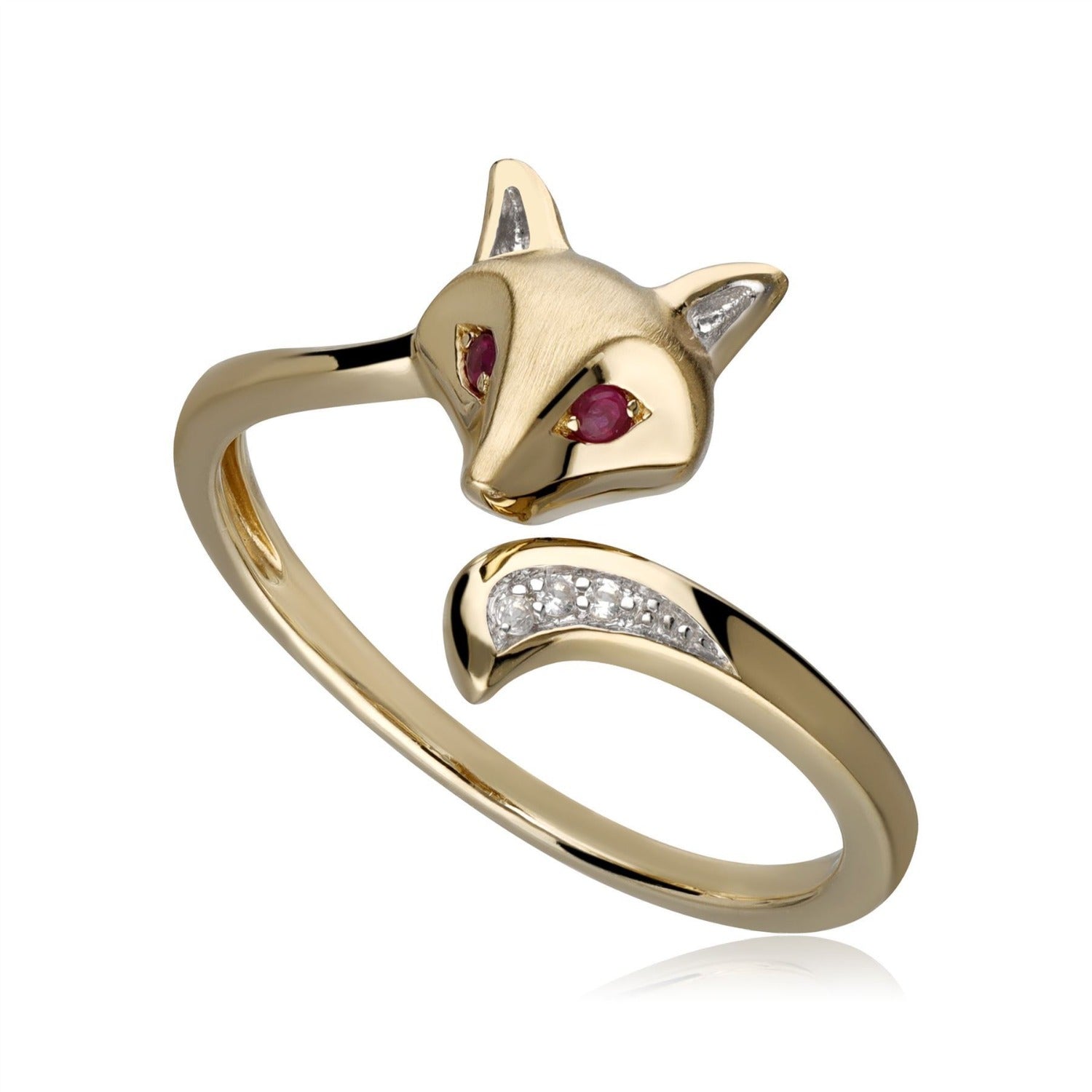 Gardenia Ruby Sapphire Fox Ring