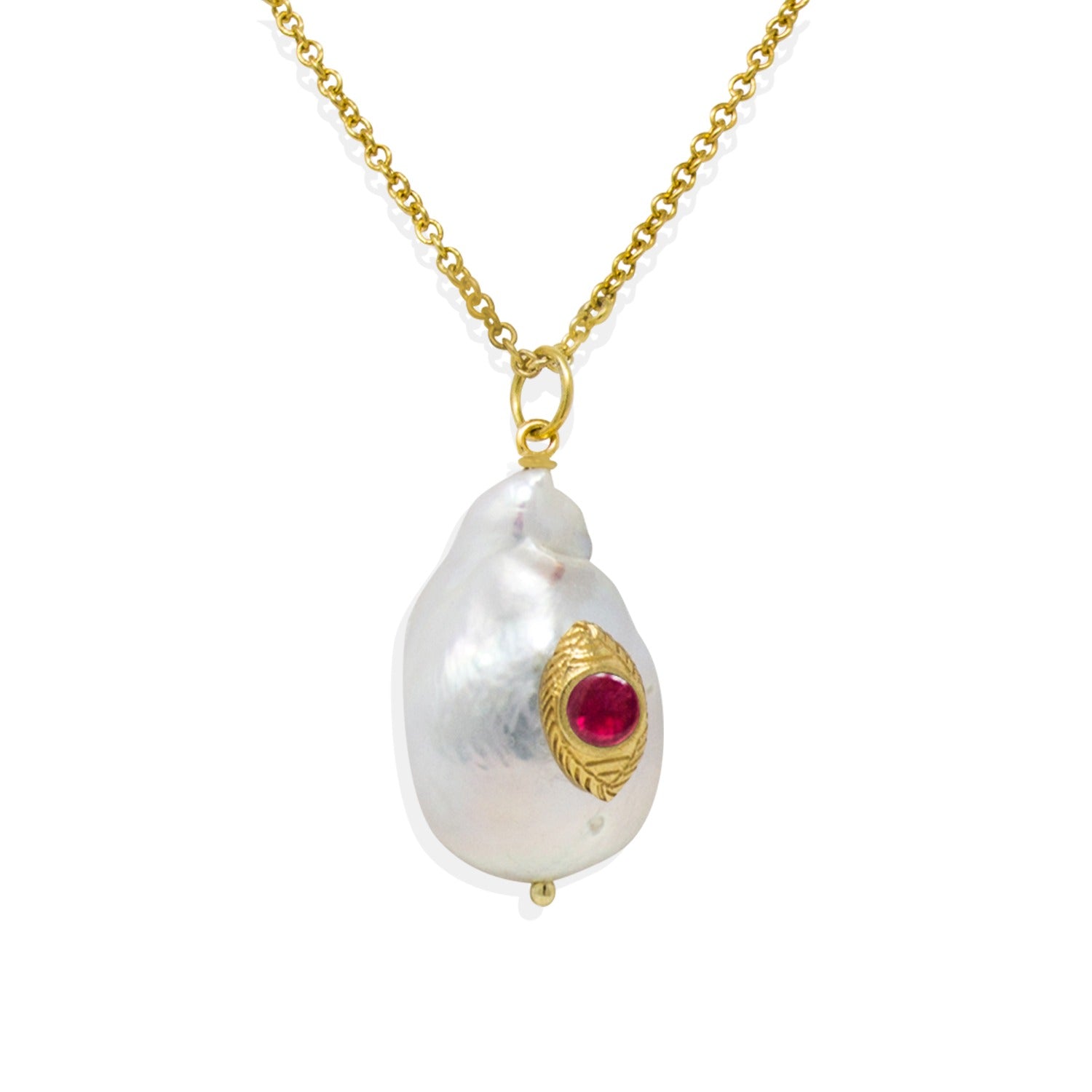 The Eye Pink Ruby Pendant Necklace