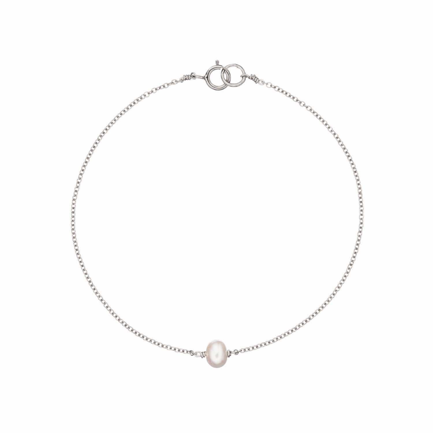 Sterling Silver Single Pearl Bracelet