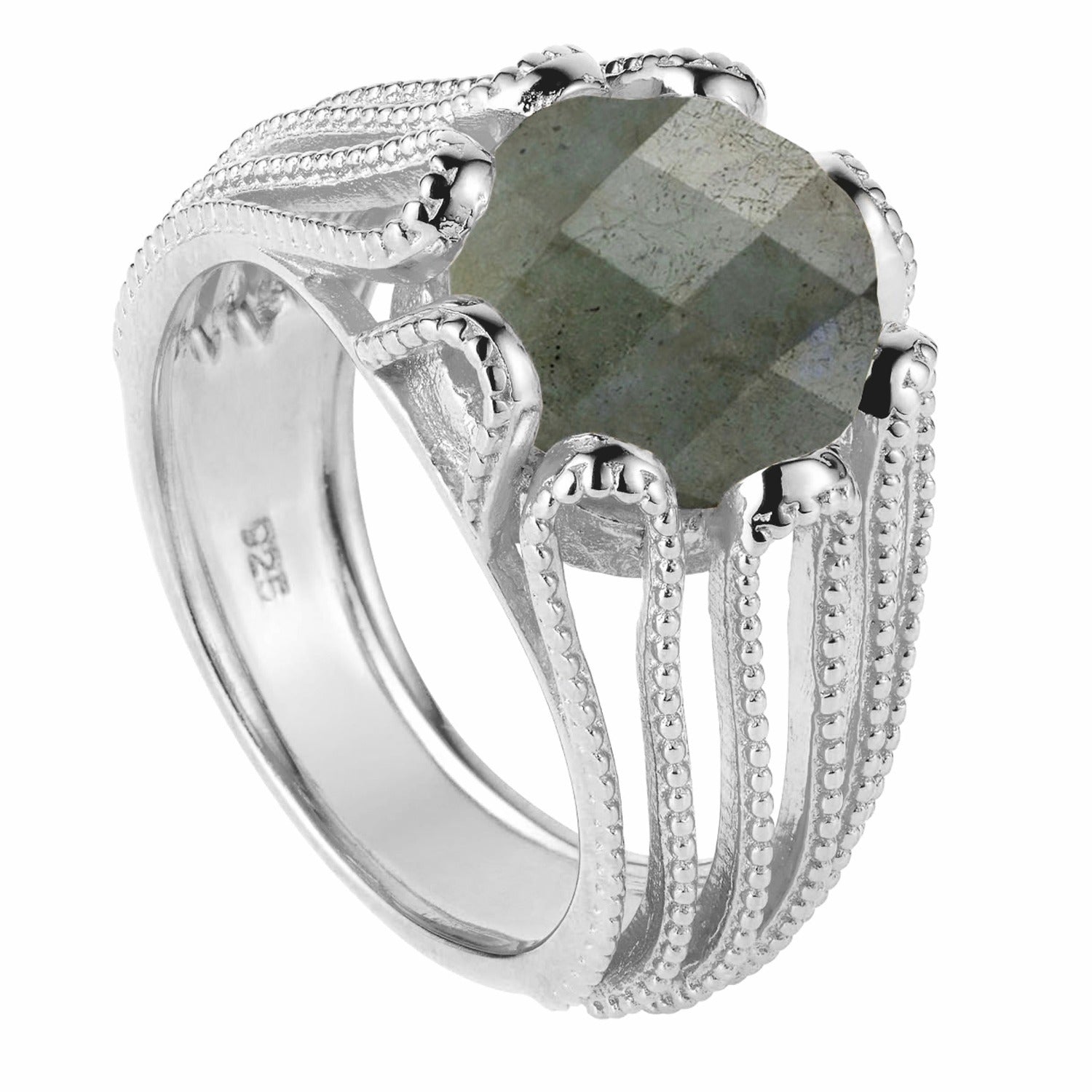 Alessia Silver Cocktail Ring Labradorite