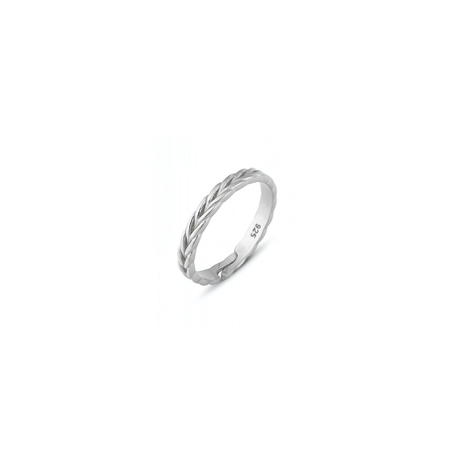 Barley Design Adjustable Sterling Silver Band Ring Silver