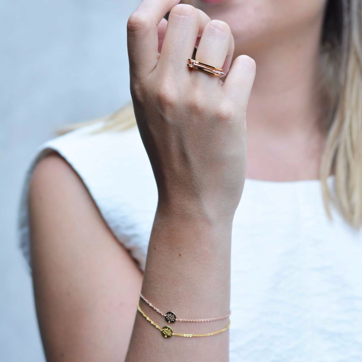 Minerva Sterling Silver Stacking Ring With Onyx