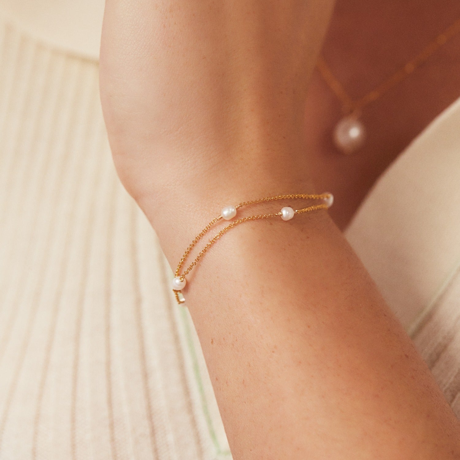 Gold Layered Seed Pearl Bracelet