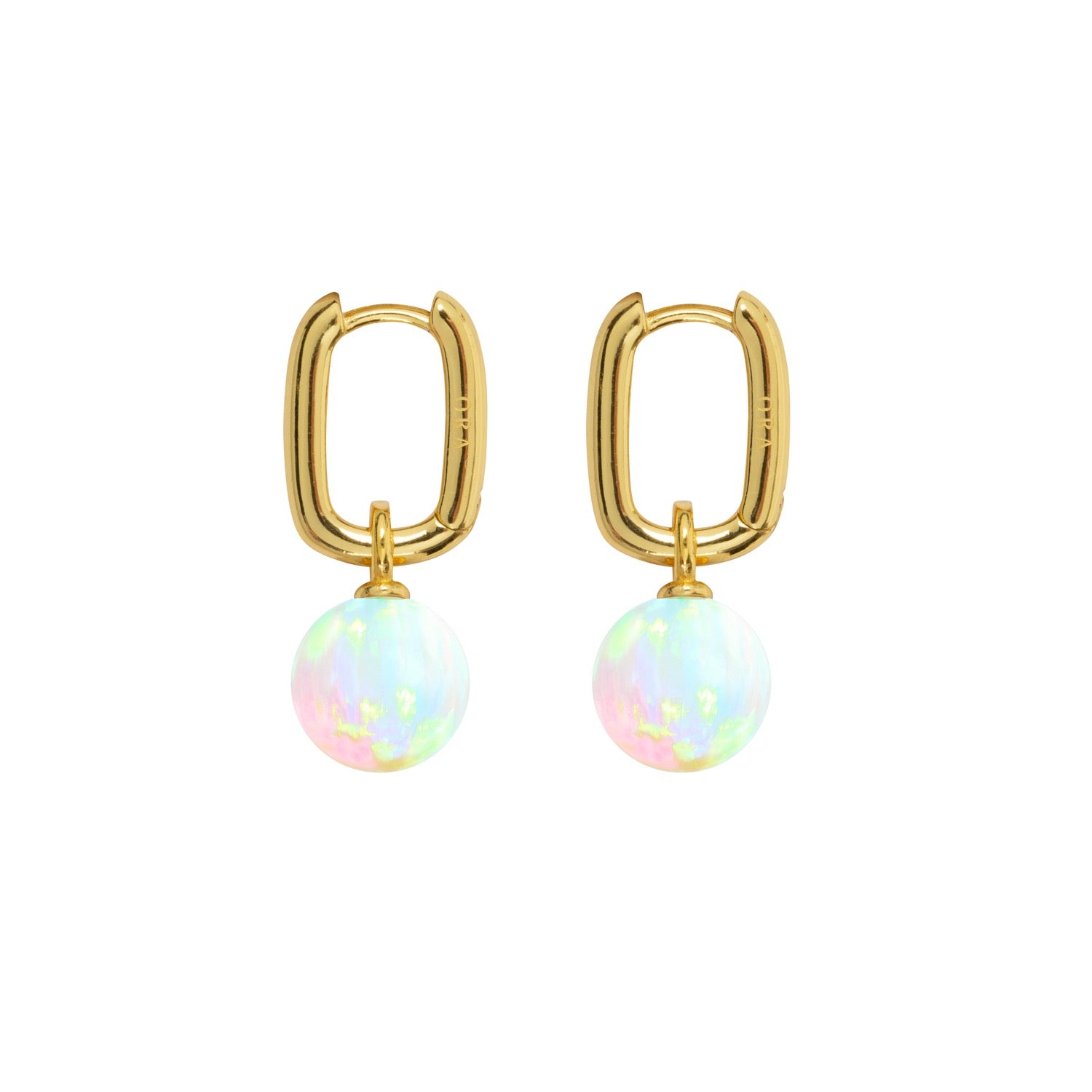 Aetia Sea Opal Hoop Earrings Gold