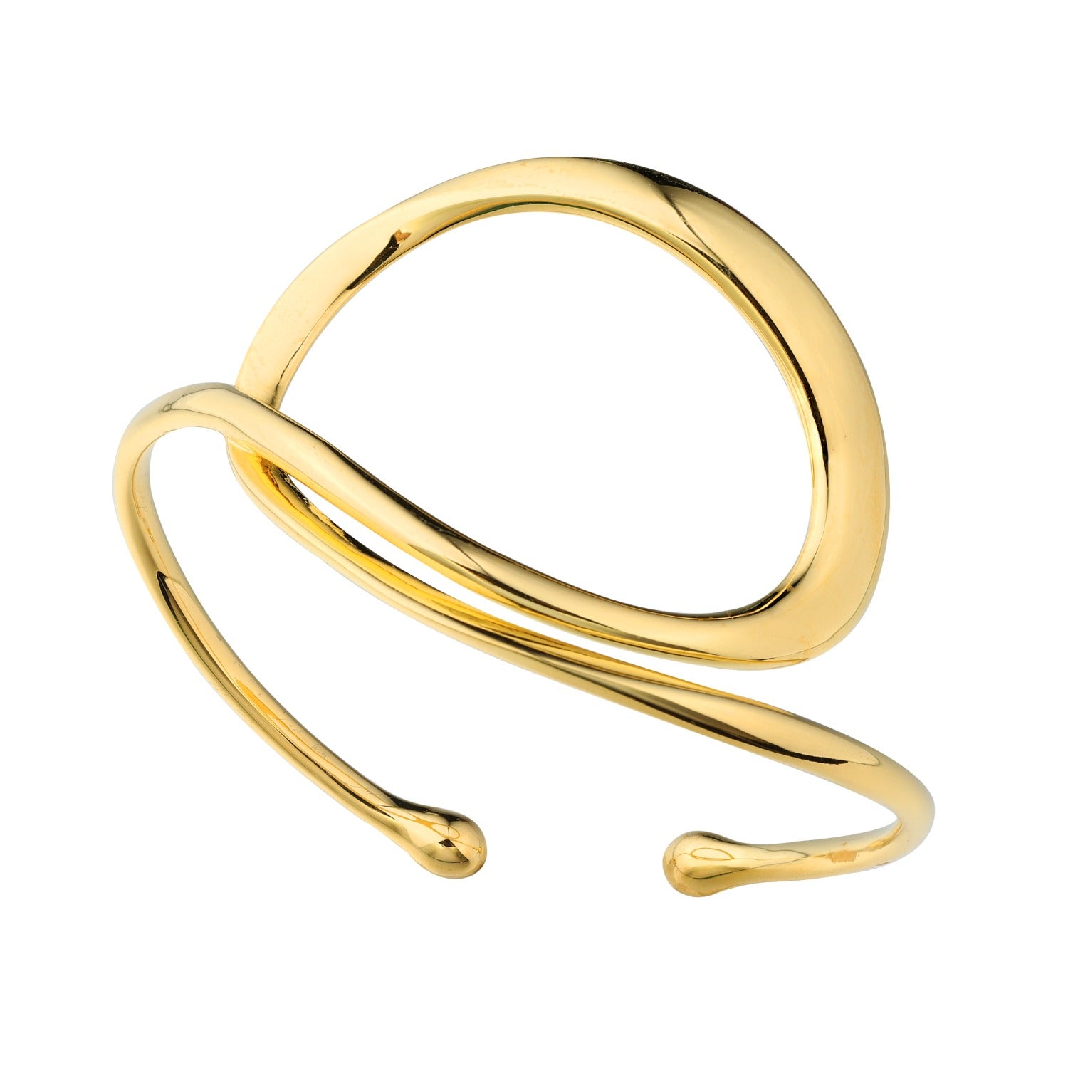 Watery Paths Gold Bangle Bracelet