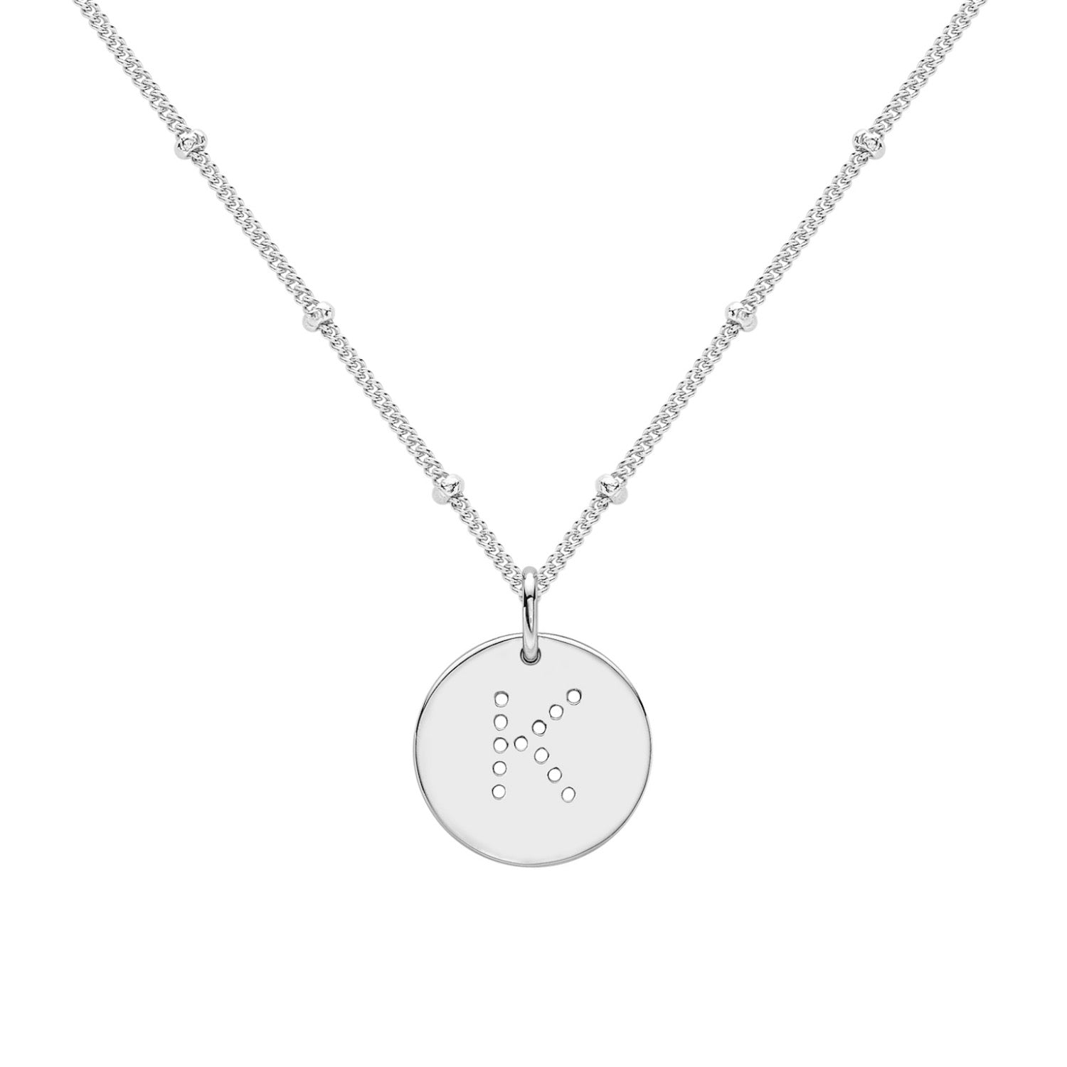 Silver Alphabet K Necklace