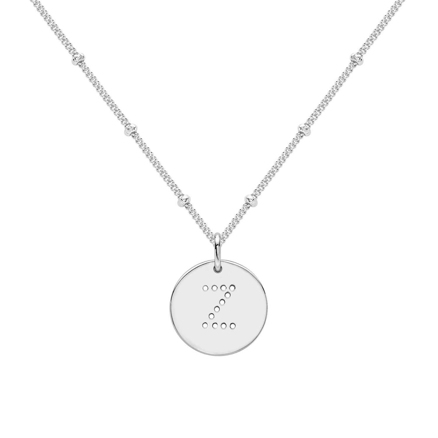 Silver Alphabet Z Necklace