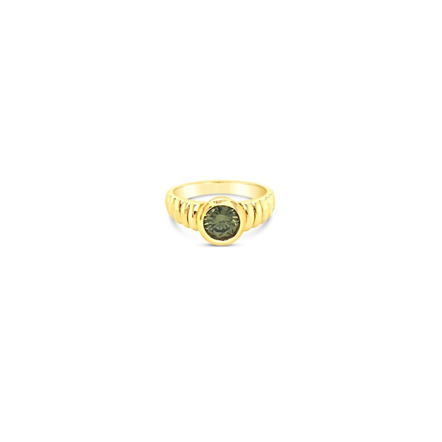 Round Stone Ring Peridot Gold