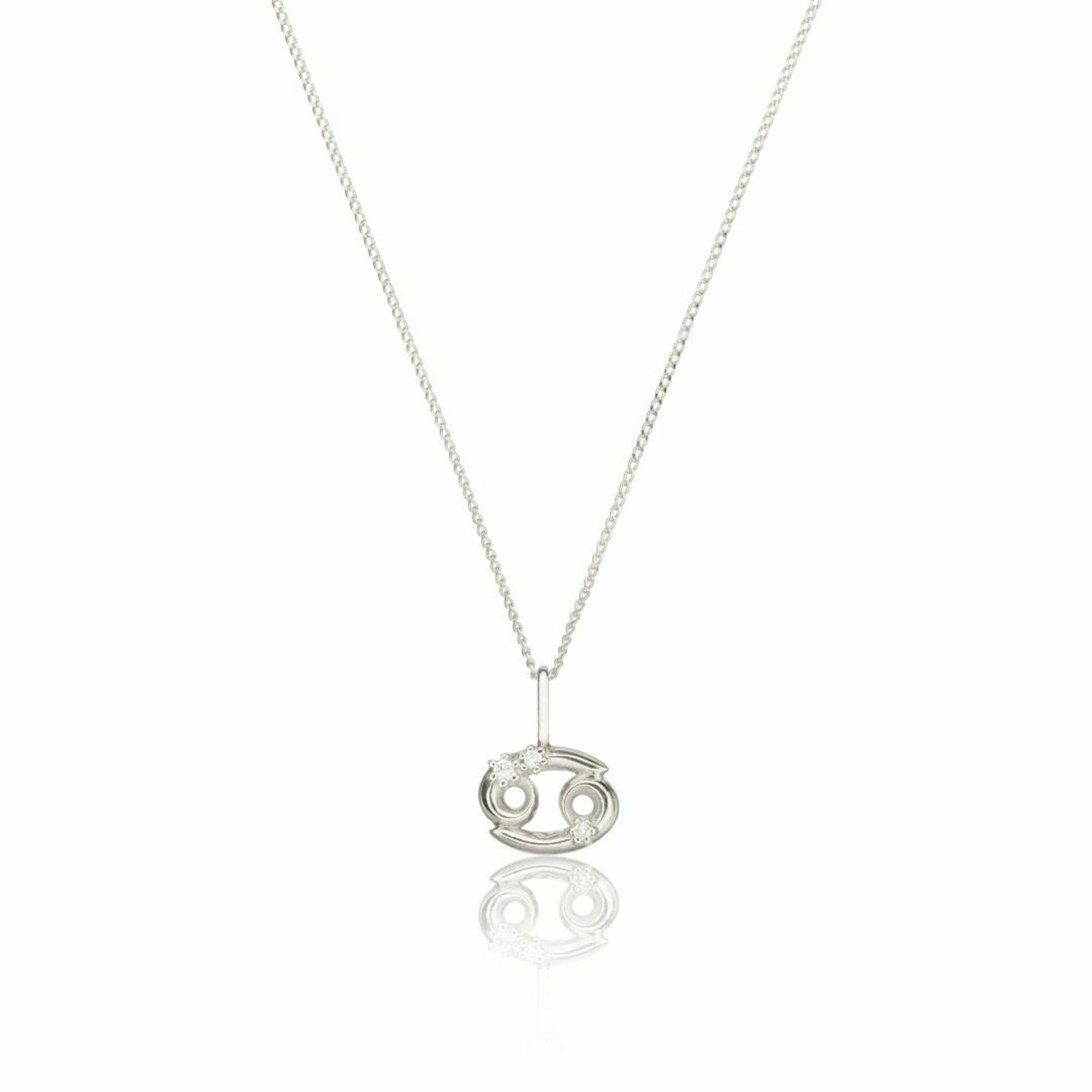 Solid White Gold Genuine Diamond Zodiac Necklace