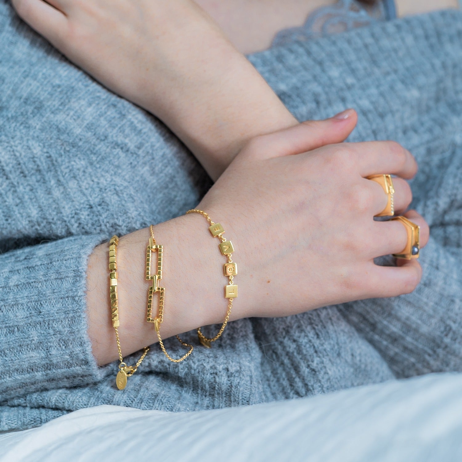 Gold Cube Bracelet