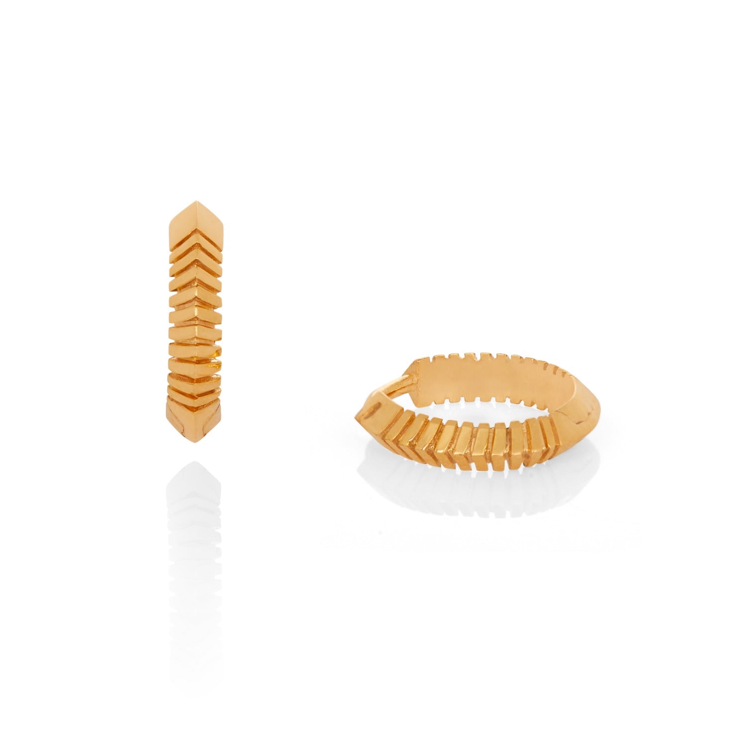 Single Yellow Gold Huggie Earring