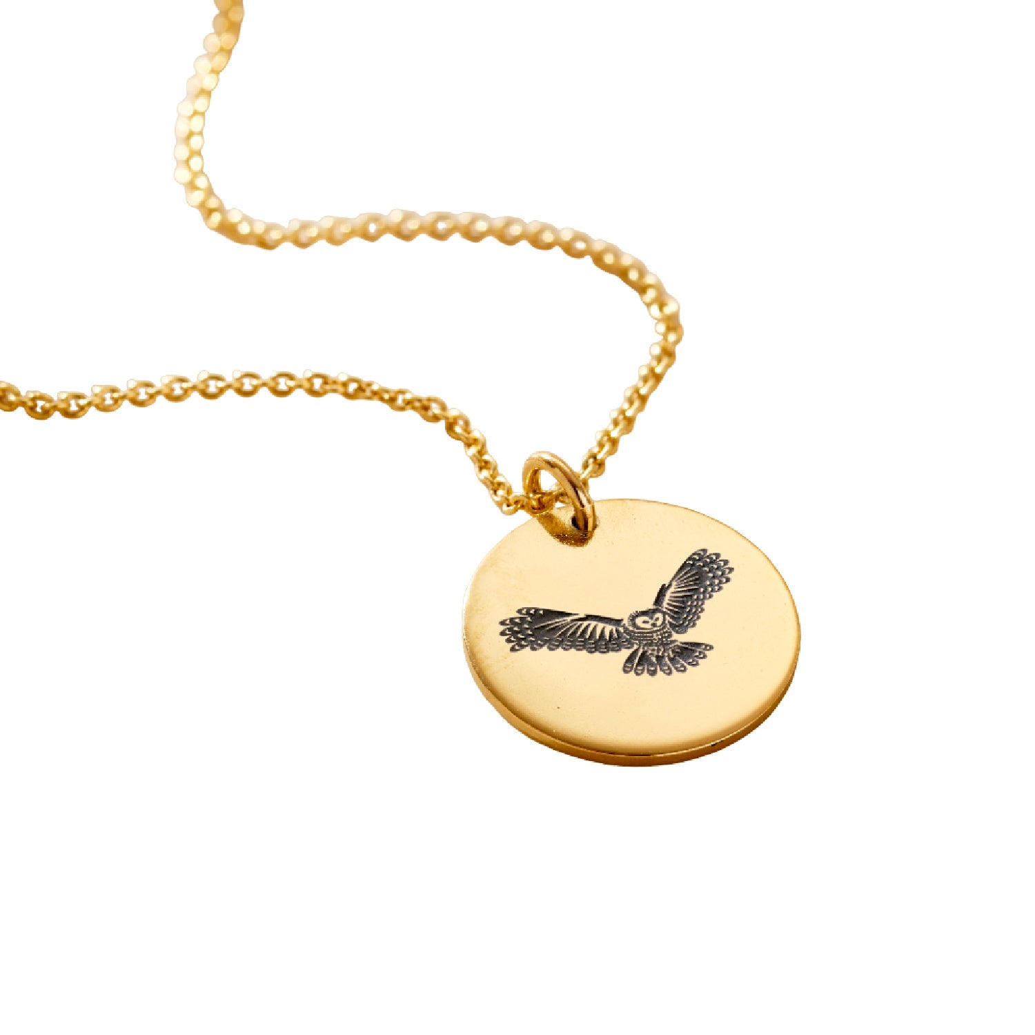 Yellow Gold Plated Owl Spirit Animal Necklace