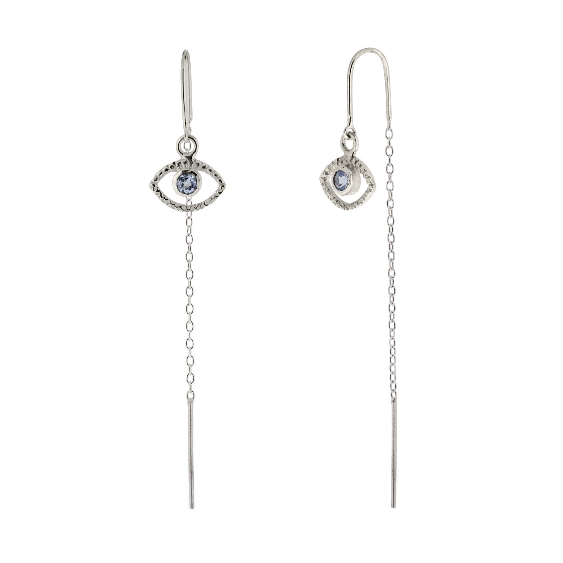 Eye Of Intuition Threader Earrings Silver