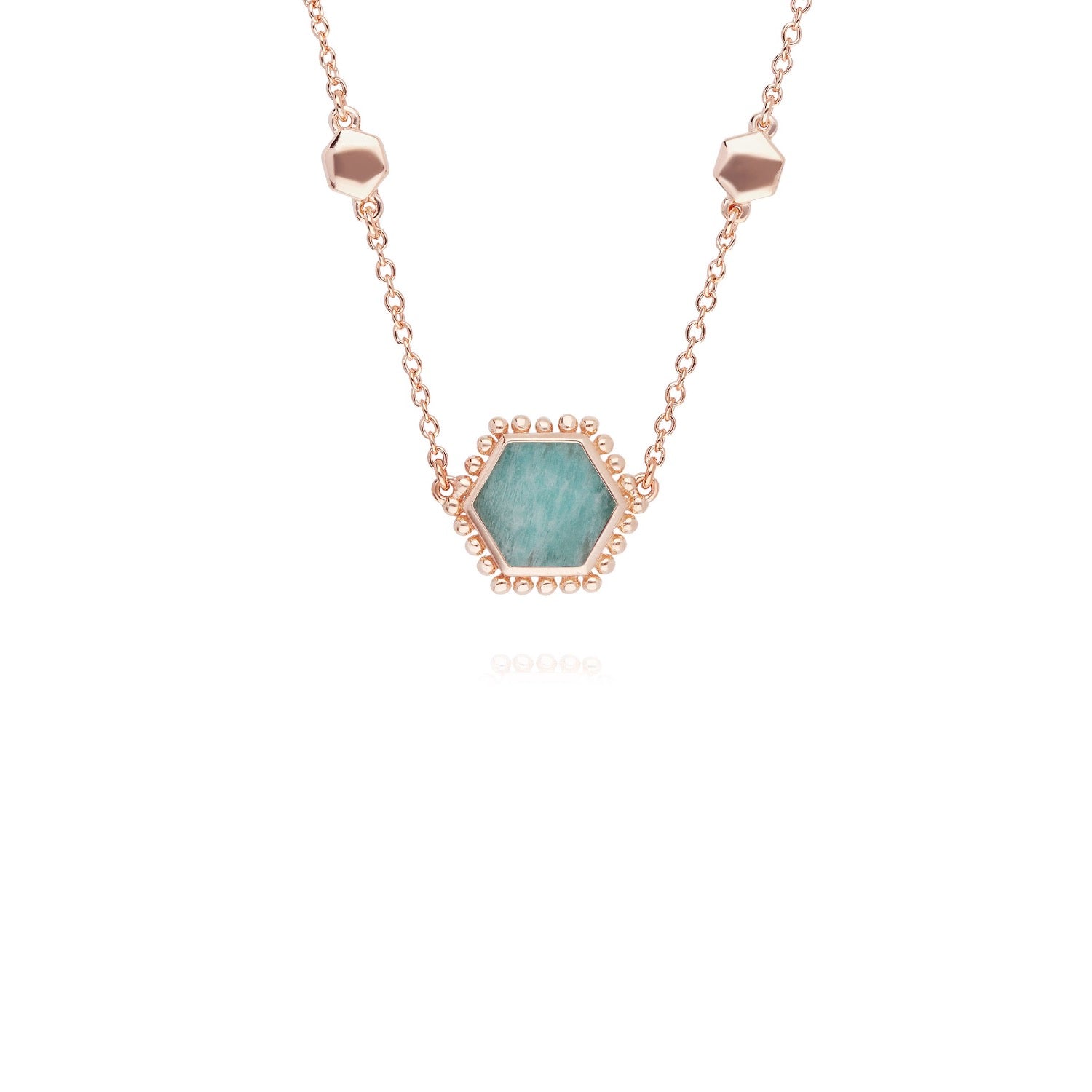 Amazonite Flat Slice Hex Necklace