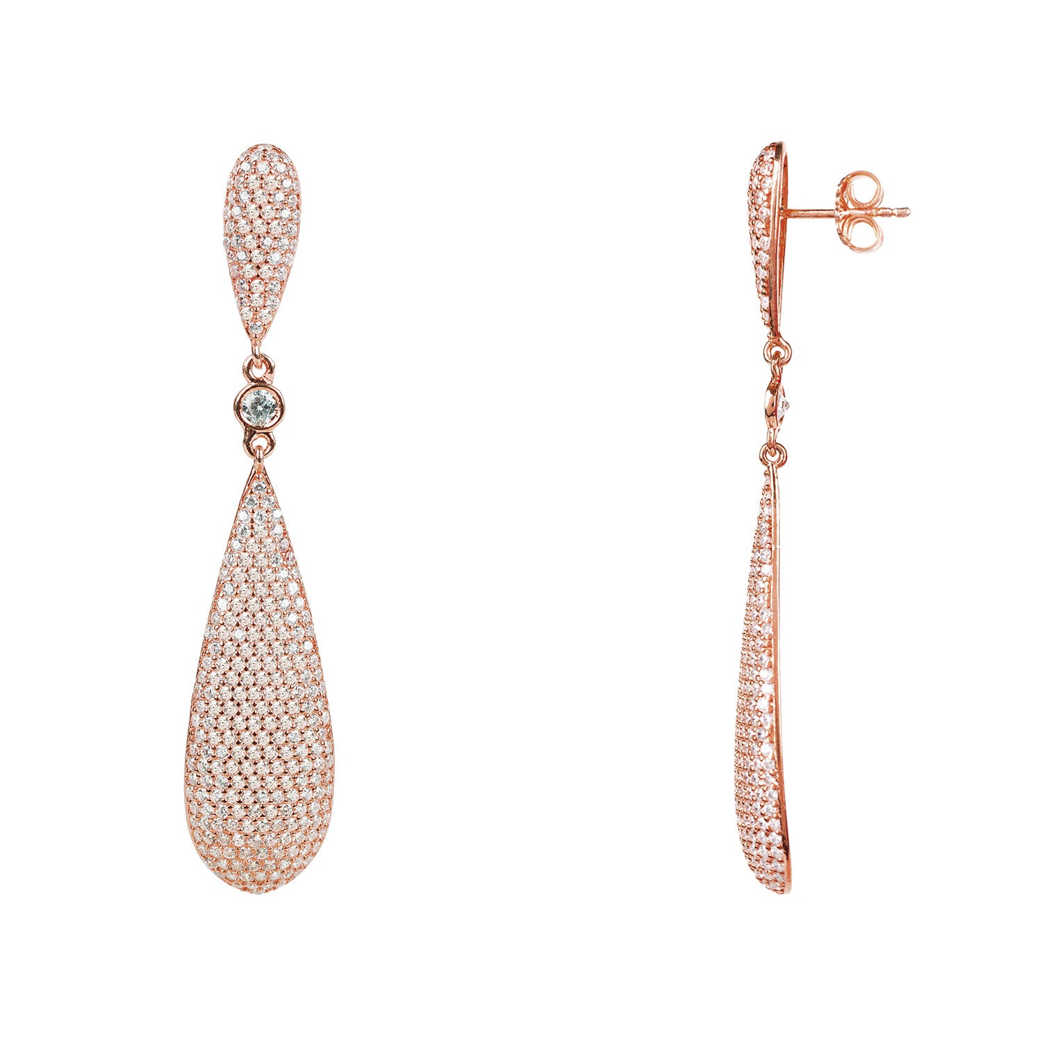 Coco Long Drop Earrings Rosegold