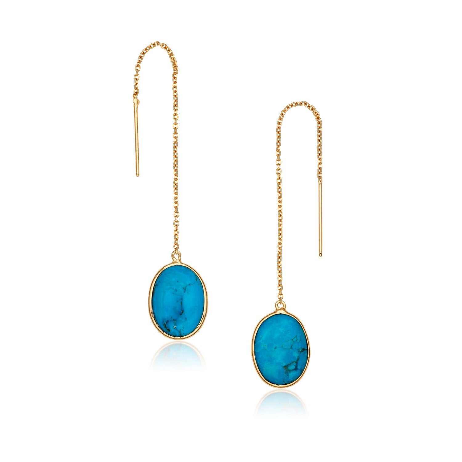 Natural Turquoise Threader Earrings