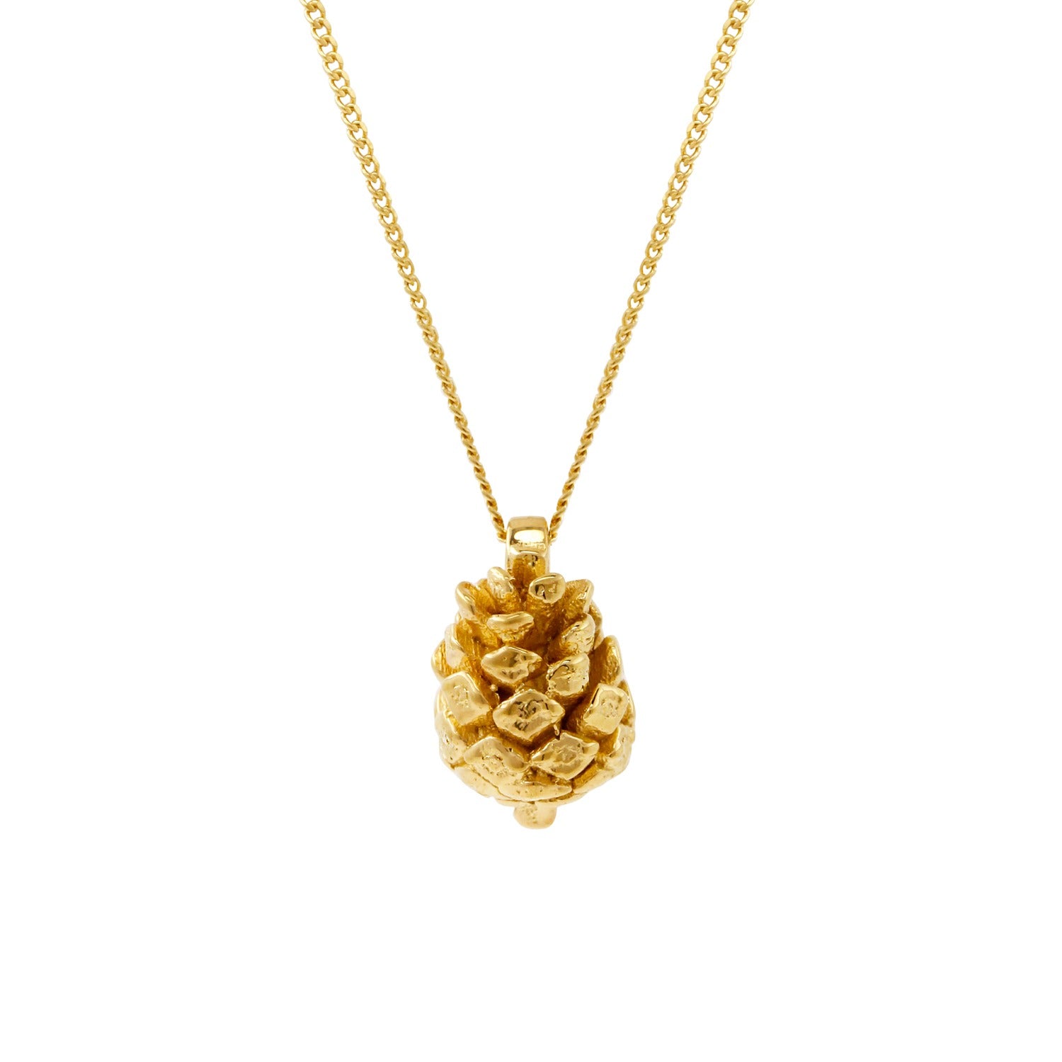 Baby Pine Cone Necklace Gold