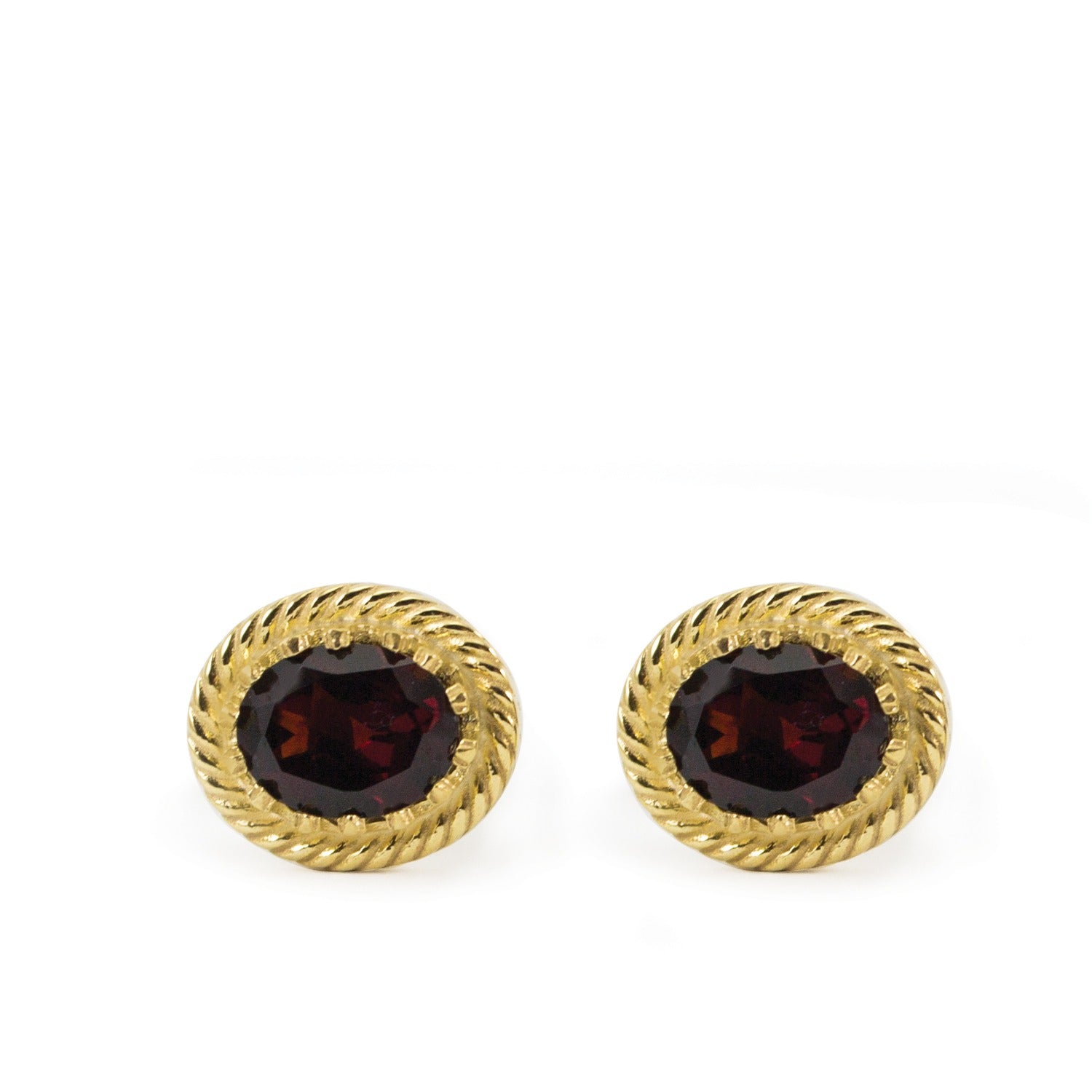 Luccichio Garnet Stud Earrings