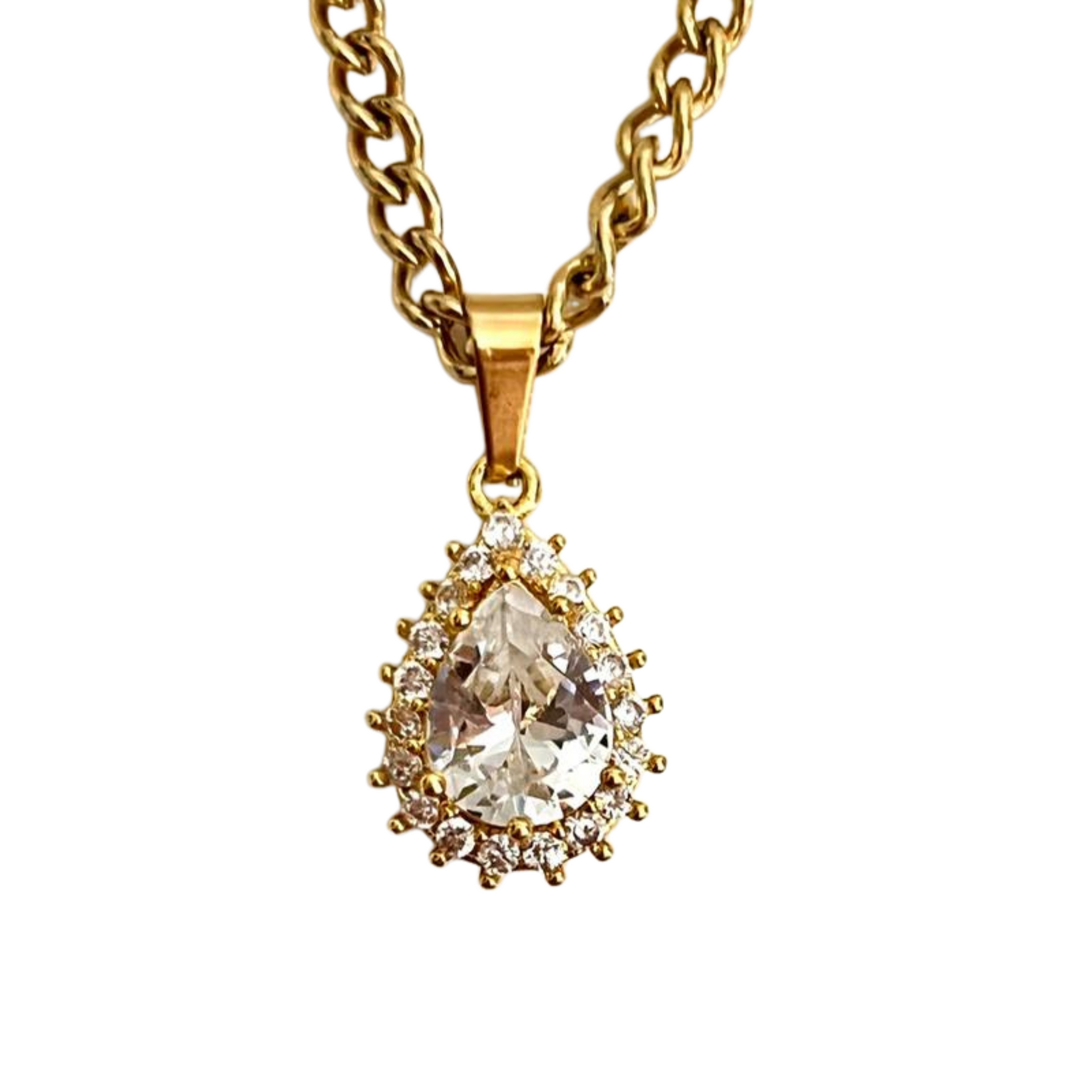 Zirconia Drop Pendant Necklace